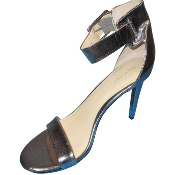 *Calvin Klein Silver VIVIAN Metallic Stilettos - Picture 1 of 12
